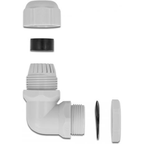 Thumbnail - Delock, Kabelverbindung, Kabelverschraubung 90° gewinkelt PG11 grau