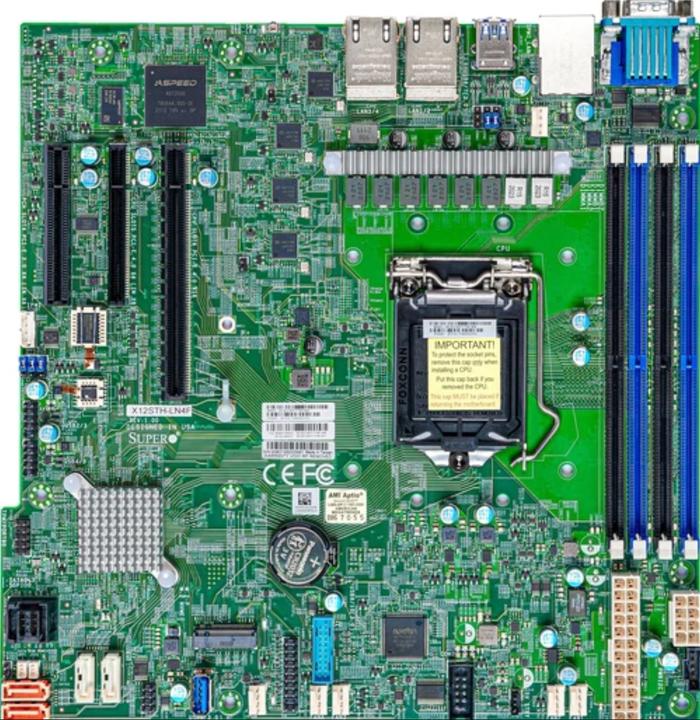 Image du produit Supermicro Inc. X12STH-LN4F-O (Single) (LGA 1200, Intel C256, mATX)