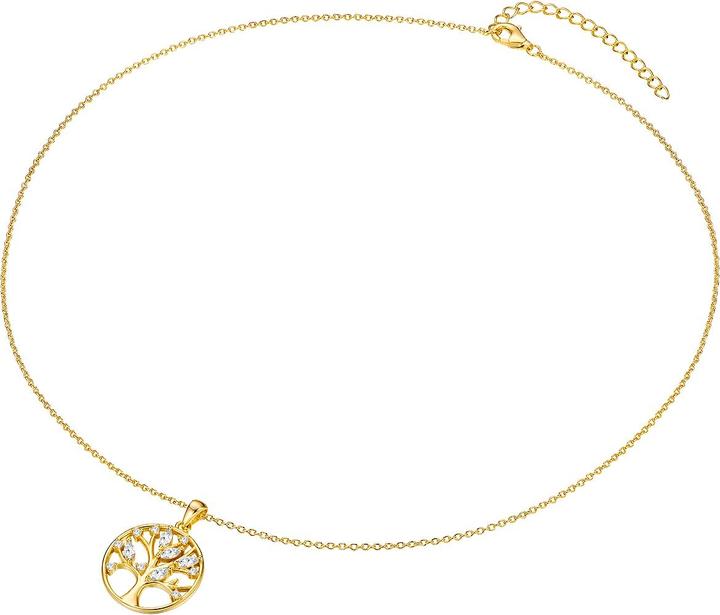 Immagine prodotto Rafaela Donata Catena da donna Albero della Vita in Argento Sterling Cubic Zirconia Oro Giallo 40,0 cm di base + (Argento, 40 - 45 cm)