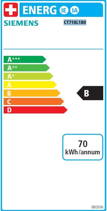Energie-Label Siemens 'CT718L1B0' (EU-Stecker)