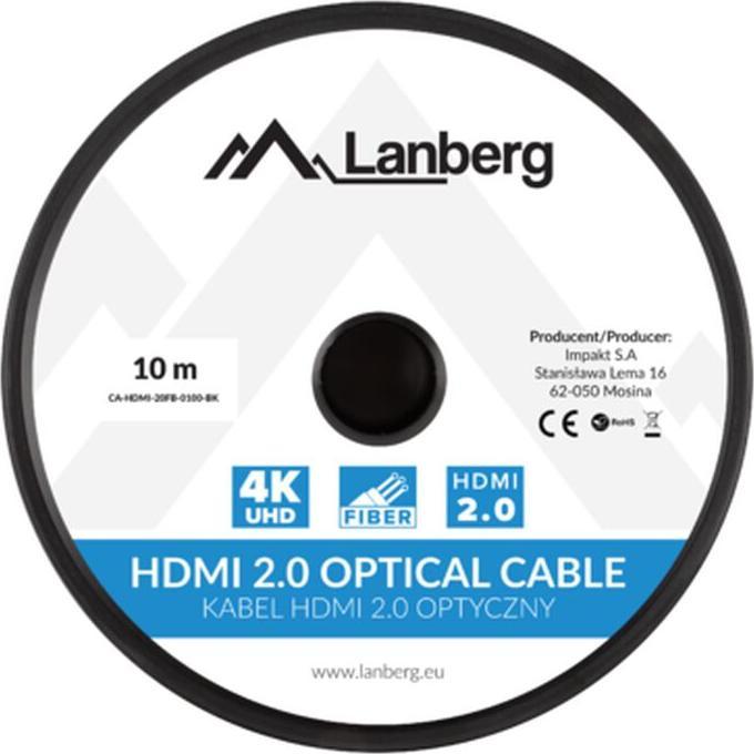 Image du produit Lanberg CABLE HDMI CABLE HDMI M/M V2.0 10M OPTYCZNY AOC CZARNY CA-HDMI-20FB-0100-BK (10 m, HDMI, 2.0)