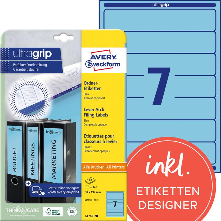 Image du produit Avery Étiquettes pour classeurs