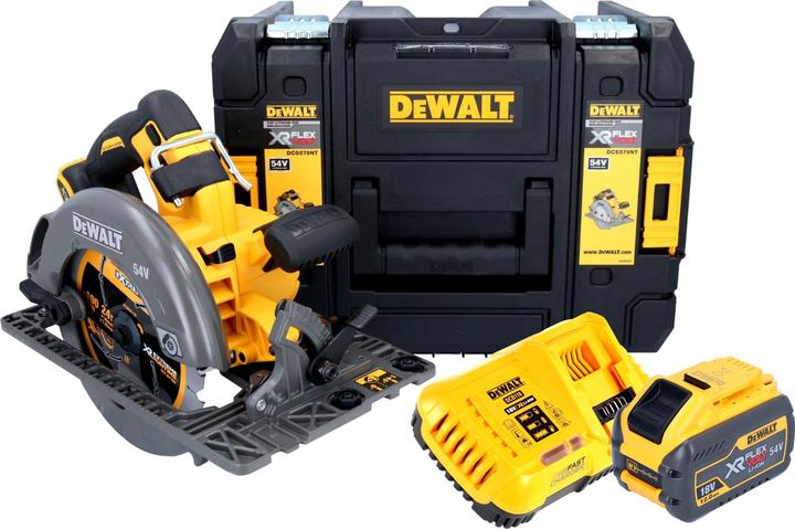 Produktbild DeWalt DCS 579 Y1T Akku Handkreissäge 54 V FlexVolt 190 mm Brushless + 1x Akku 12,0 Ah + Ladegerät