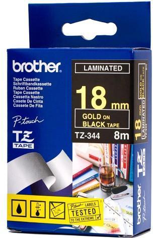 Produktbild Brother Tze-344 (1.80 cm, Gold, Schwarz)