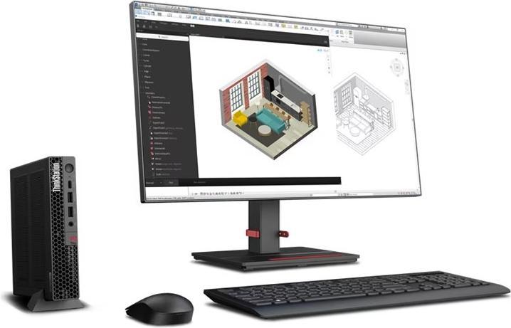 Actual product image Lenovo ThinkStation P3 Tiny (1000 GB, 32 GB, Intel Core i7-14700, T400)