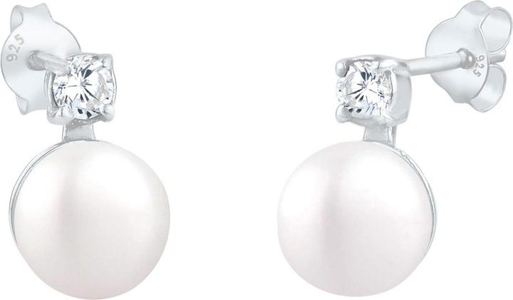 Produktbild Elli Ohrringe Basic Süsswasserzuchtperle Zirkonia 925 Silber (Süsswasserzuchtperlen, Zirkonia, 925er Sterling Silber)
