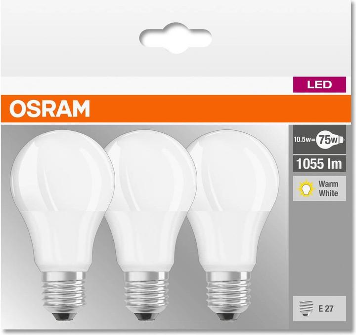 Immagine prodotto Osram Base Led Classic A (E27, 10.50 W, 1055 lm, 3 x, F)