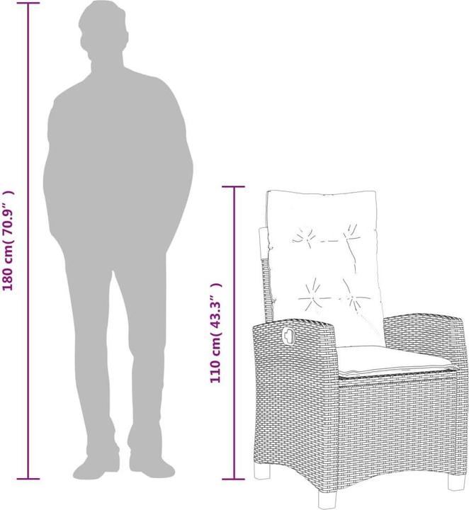 Produktbild vidaXL Garten Essgruppe (80 x 80 x 74 cm)