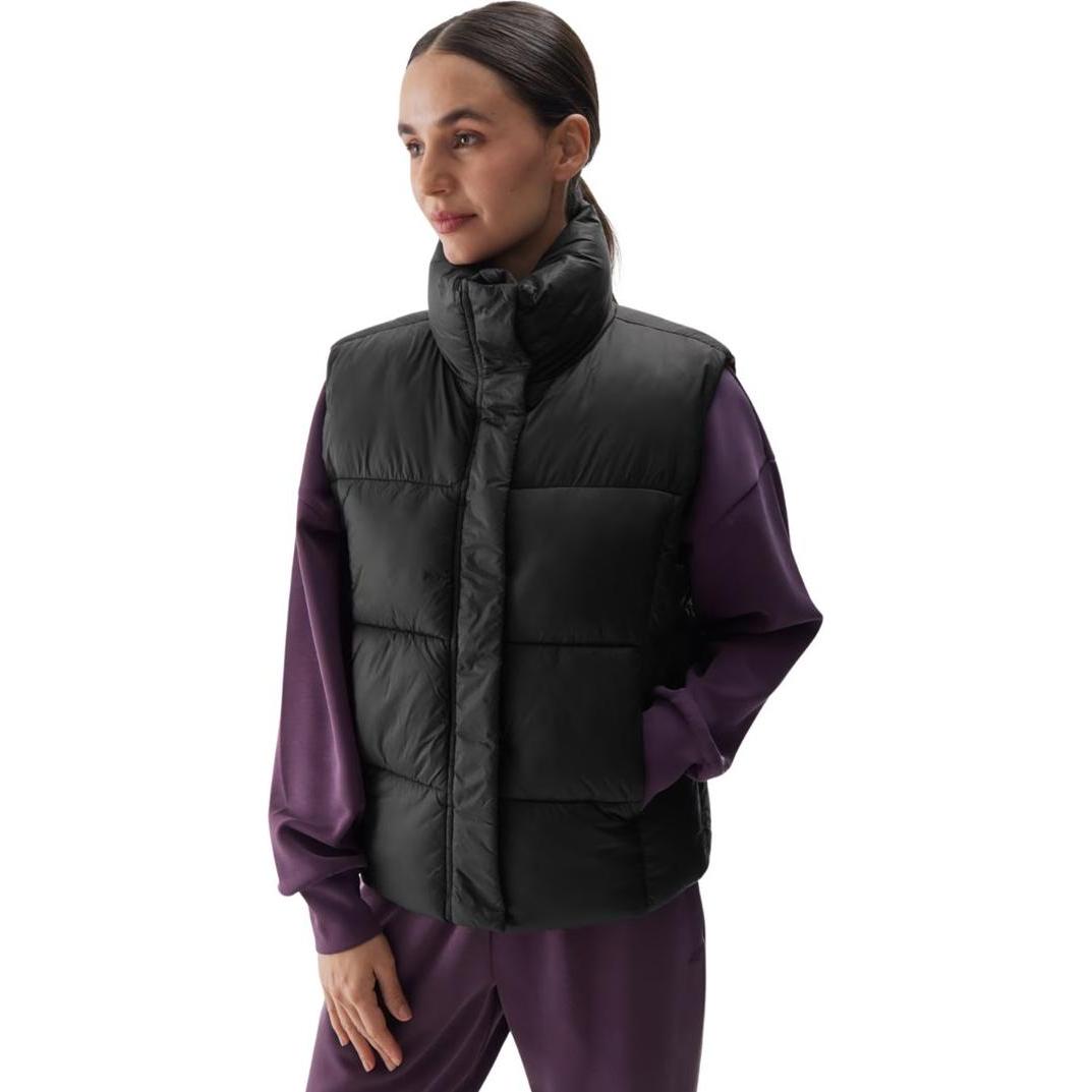 4F, Damen, Weste, Kamizelka damska F140 głęboka czerń 4FWAW24TVJAF140 20S M, Schwarz, (20)