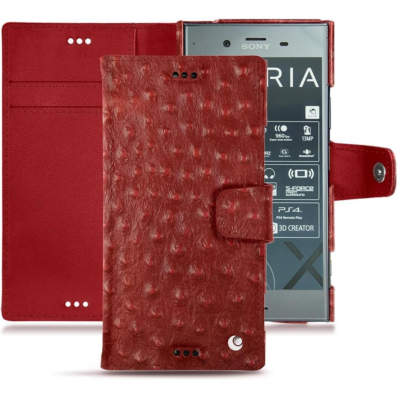 Thumbnail - Noreve Lederschutzhülle Wallet (Sony Xperia XZ1), Smartphone Hülle, Rot