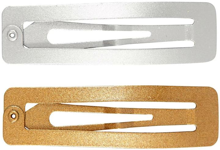 Immagine prodotto Creativ Company Clip per capelli oro/argento 5,8 x 1,6 cm, 4 pezzi (4 pz.)