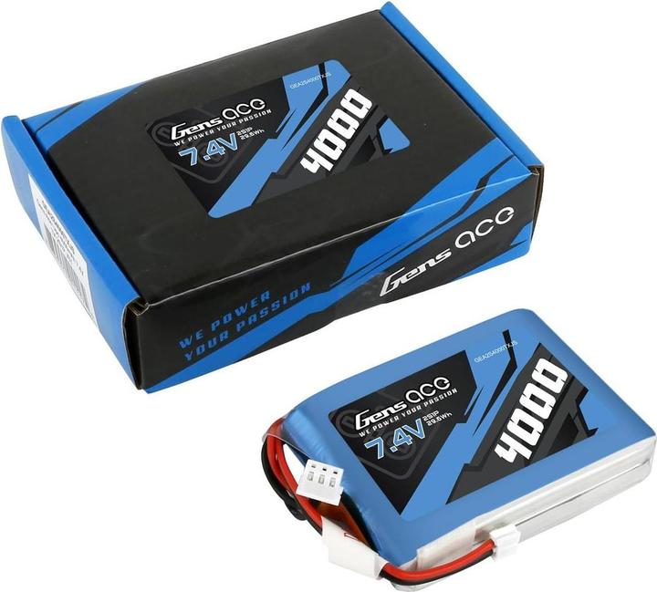 Actual product image Gens Ace RC Battery LiPo 4000 mAh 7.4 V RX/TX (7.40 V, 4000 mAh)