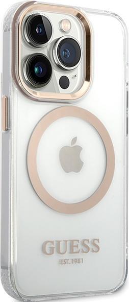 Immagine prodotto Guess custodia per iPhone 15 6,1" GUHMP15SHTRMD oro HC Magsafe Metal Outline (Apple iPhone 15)