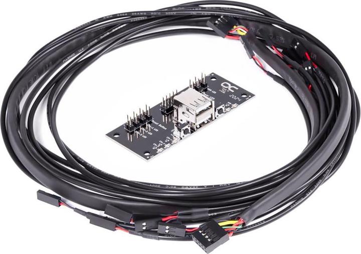 Produktbild Alphacool Front I/O-Panel mit USB 2.0 und Kabelsatz für Servergehäuse