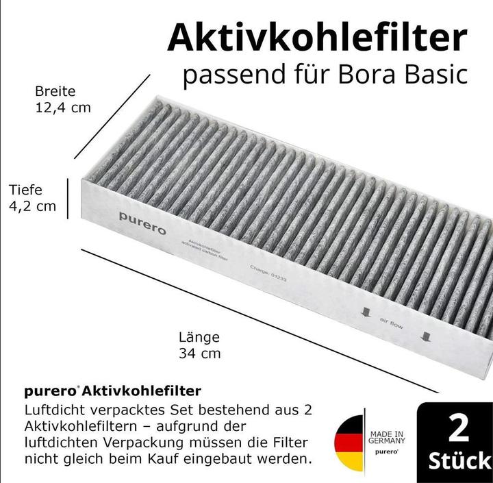 Actual product image Flickbee Charcoal filter set for Bora hobs "Basic"