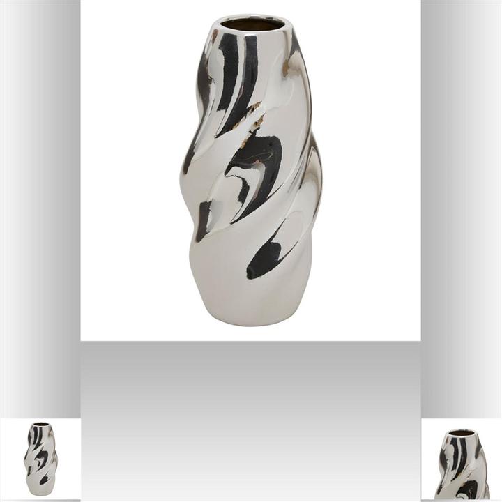 Actual product image Atmosphera Vase Twisted 210137, 21 cm, silver