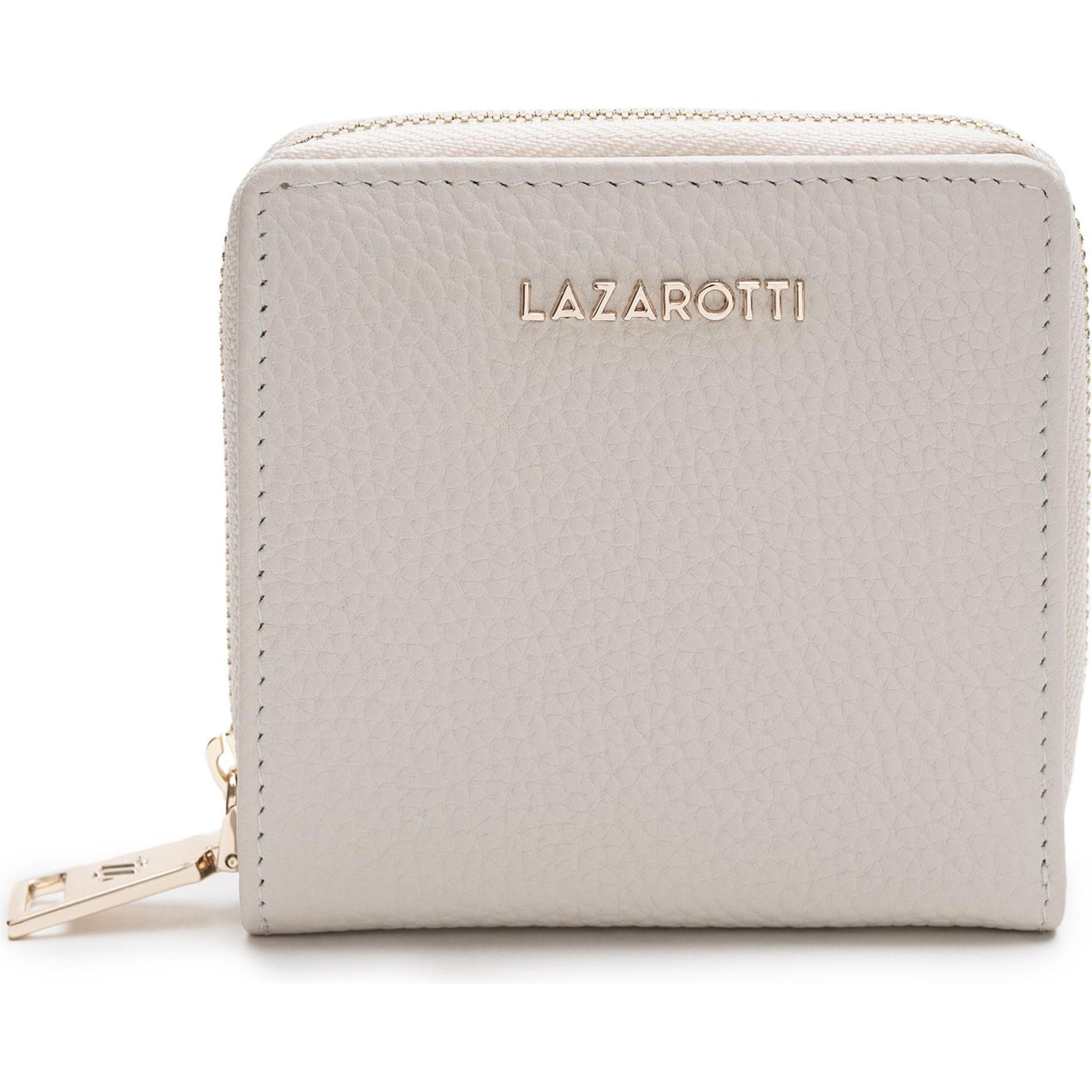 Lazarotti, Damen, Portemonnaie, Bologna Leather Geldbörse Leder 10 cm, Weiss