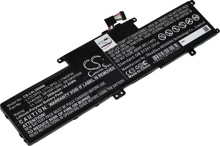 Actual product image AccuCell Battery Lenovo ThinkPad L380-20M50044AU, L380-20M50019AU, type L17L3P53 etc. (3950 mAh)