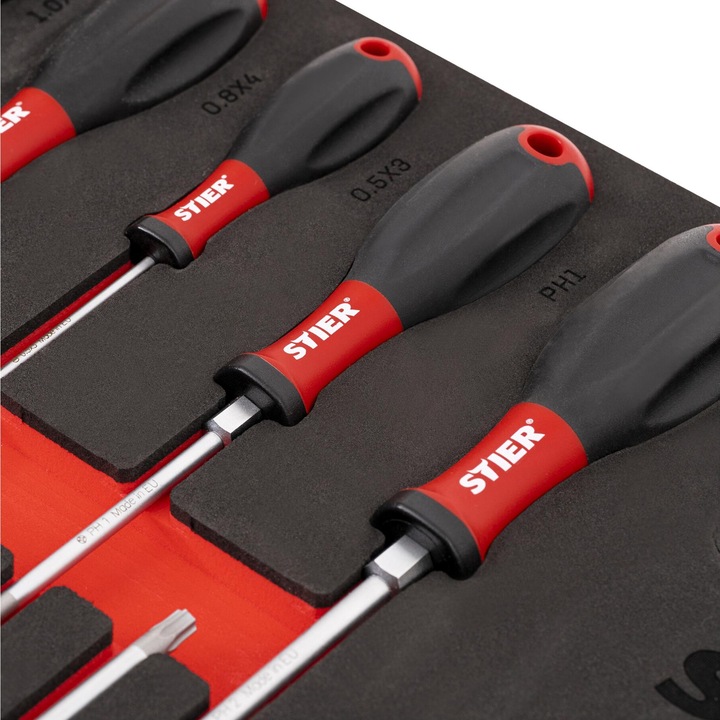 Actual product image Stier Screwdriver & pliers set 17-piece set in soft foam insert (EVA) (17 x)