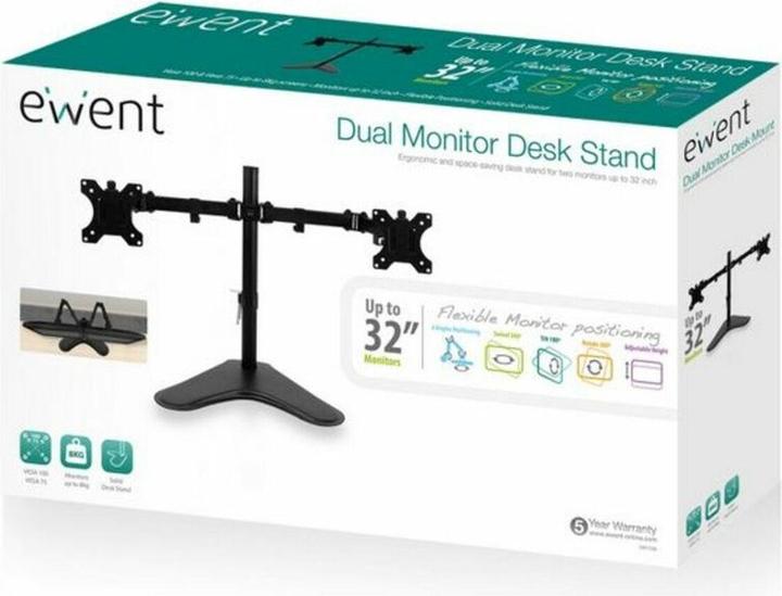Produktbild Ewent EW1536 Flachbildschirm-Tischhalterung 81,3 cm (32" ) Freistehend Schwarz (Tisch, 32", 8 kg)