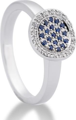 Image du produit Breuning BAGUE - E. SAFIR 1ère qualité /Brill. 0,094 Ct. H/si (56, Or 585/14 K)