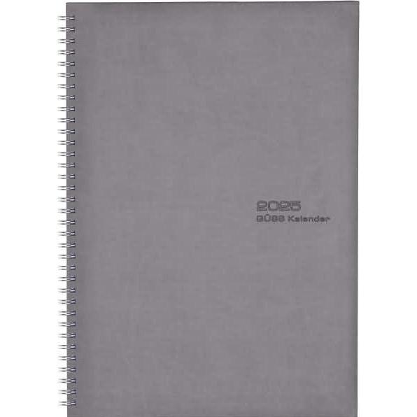 Güss, Agenda, Buchkalender Euro-Timer 1 Woche/2 Seiten grau 2025 (Deutsch)