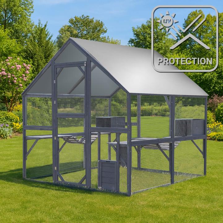 Produktbild Wiltec Freilaufgehege Katzen 140x187x187cm Katzenfreigehege Holz Aussengehege