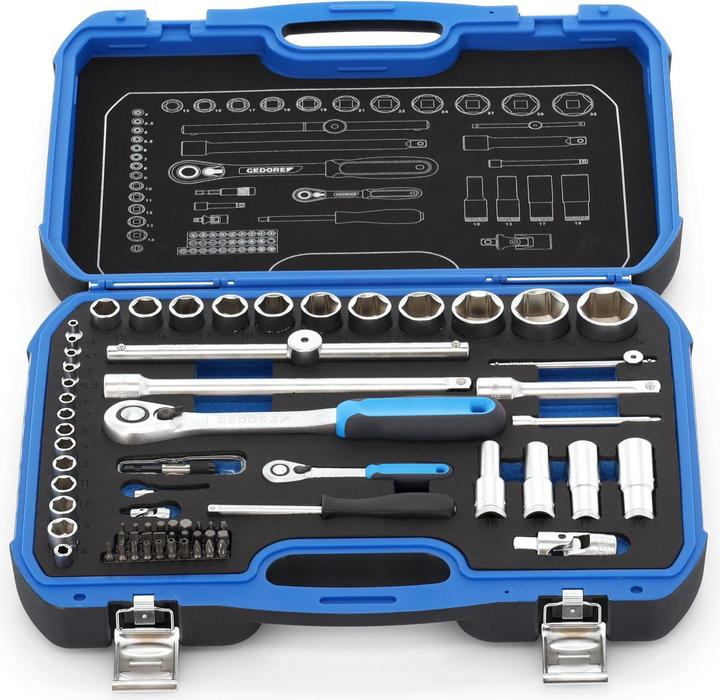 Produktbild Gedore 19 BMC 20 Steckschlüssel-Satz 1/4"+1/2" (32 mm, 19 mm, 6 mm, 12 mm, 24 mm, 14 mm, 22 mm, 16 mm, 23 mm, 10  mm, 21 mm, 18 mm, 27 mm, 7 mm, 31 mm, 17 mm, 11 mm, 5 mm, 15 mm, 26 mm, 30 mm, 8 mm, 28 mm, 9 mm, 29 mm, 13 mm, 20 mm, 25 mm, 4 mm)