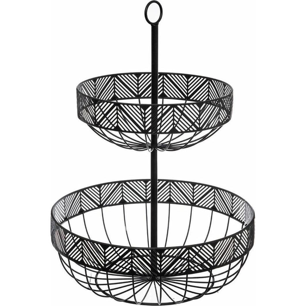 Secret de Gourmet, Ciotola decorativa, Obstschale 5five Simply Smart Schwarz Metall 30 x 30 x 42 cm