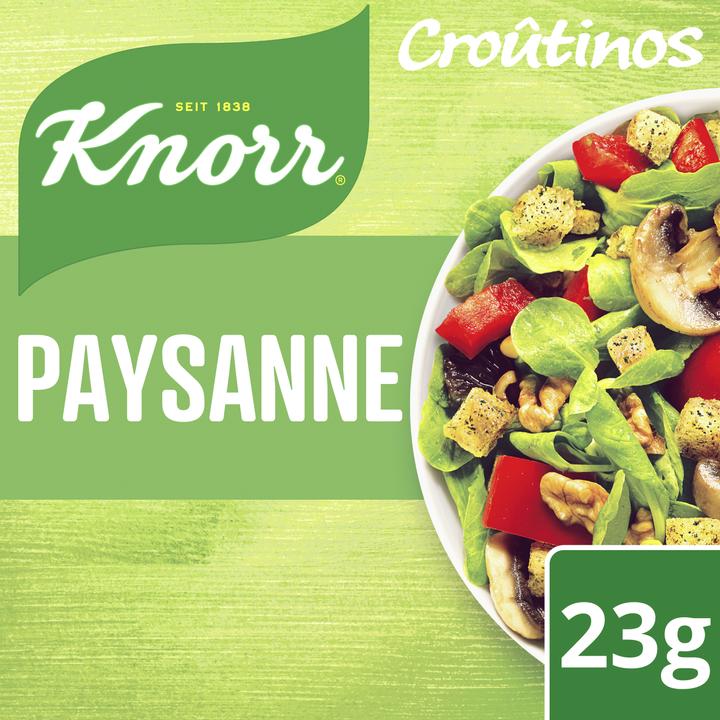 Knorr Croûtinos Paysanne mit Baumnüssen & Speck, Brotstückchen Croutons Beutel, für Salat & Salatsauce (2 Stk.)