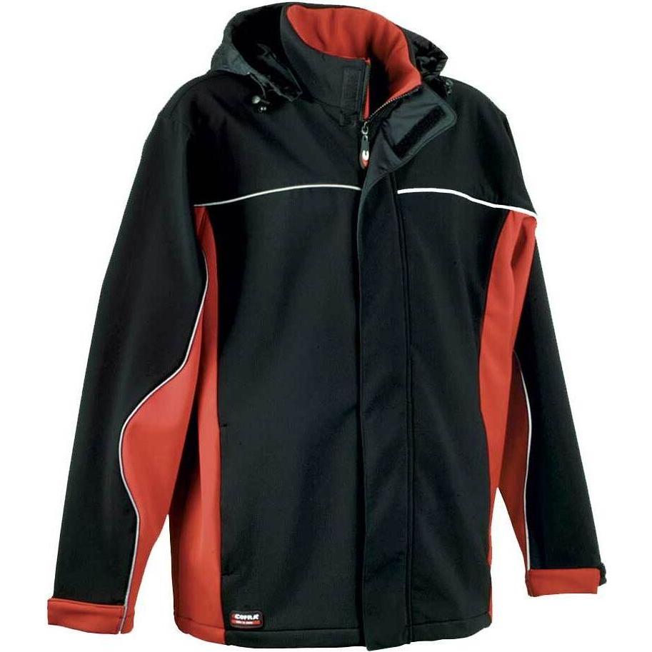 Cofra, Herren, Jacke, regenjacke norway (54), Schwarz, Rot, 54