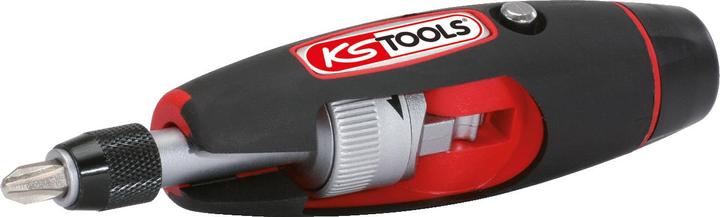Actual product image KS Tools 1/4 T-handle ratchet bit screwdriver. 7 pcs.