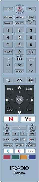 Actual product image Irradio Dedicated remote control compatible with all TOSHIBA TVs and SMART TVs, Mod. IR-RCTB+