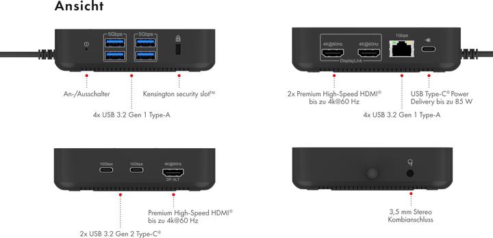 Produktbild Icy Box IB-DK4090-C (USB-C, 12 Ports)