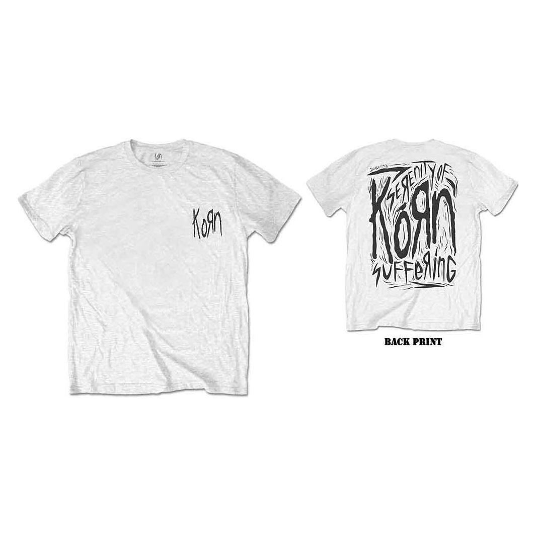 Korn, Herren, Shirts, Scratched Type, Weiss, (L)
