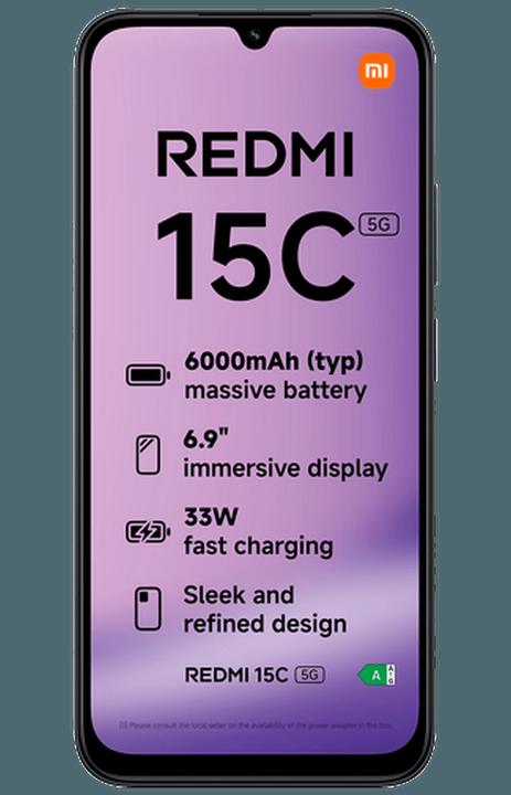 Produktbild Xiaomi Redmi 15C 5G 4+256GB Midnight Black (256 GB, Midnight Black, 6.90", Hybrid Dual SIM, 5G)