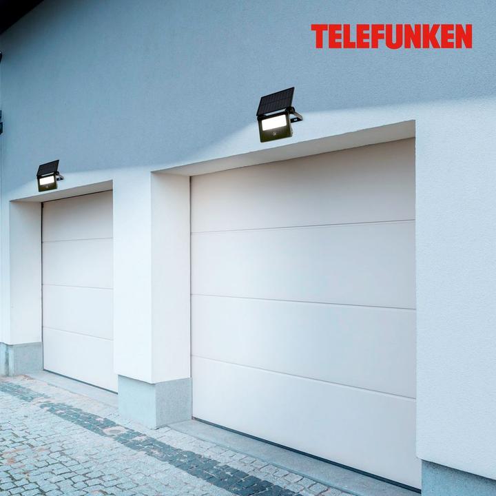 Actual product image Telefunken Outdoor wall light / Solar /PIR, black, IP54 (1000 lm, IP54)