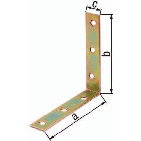 GAH, Baubeschläge + Holzverbinder, Stuhlwinkel Länge 150 x 150 mm Breite 25 mm Stärke 3 mm Stahl galvanisch gelb verzink...
