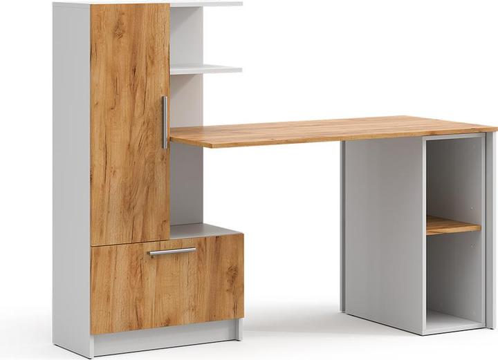 Produktbild Vicco Schreibtisch Tomy, Weiss/Goldkraft Eiche, 150 x 59 cm 2er Set (150 x 59 x 120 cm)