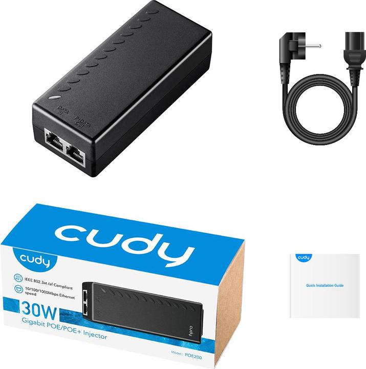 Produktbild Cudy POE200 PoE adapter Gigabit Ethernet (PoE Splitter)