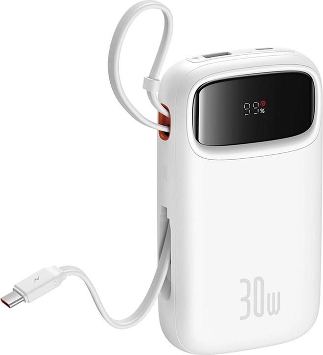 Actual product image Baseus Powerbank QPow 2 20000mAh 30W 2xUSB-C (white) (20000 mAh, 30 W, 74 Wh)
