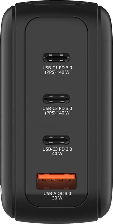 Actual product image Verbatim Mini GaN Charger 4 Port 140W w Display (EU/UK/US) (140 W, 4 ports)