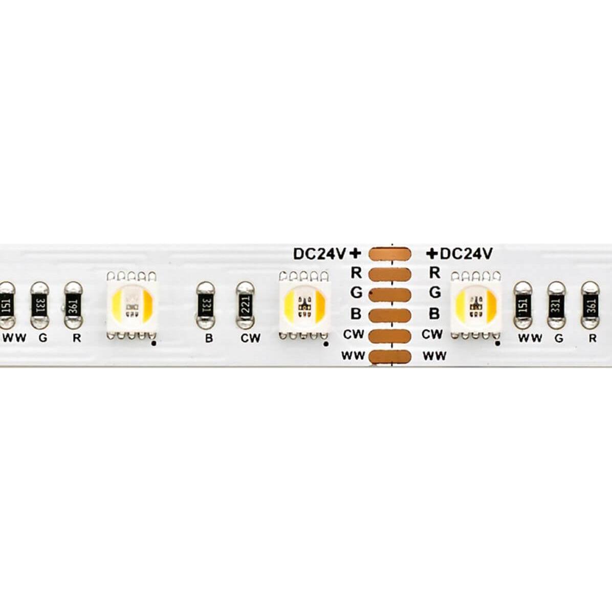 Sigor, Striscia LED, 17W/m RGB/TW Striscia LED RGB/2300+6500K 5m 60 LED/m IP20 24V 1001lm WH (500 cm)