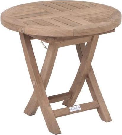 Zebra Poker Table basse pliante Ø50cm H:45cm en teck