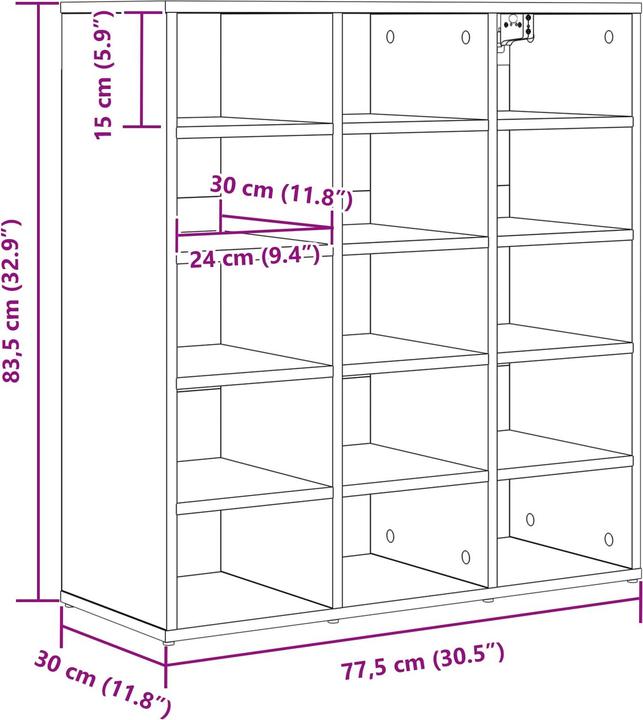 Image du produit vidaXL Schuhschrank (30 x 30 x 83.50 cm)