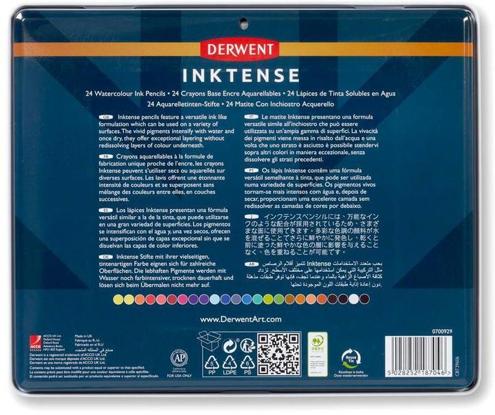Actual product image Derwent Colored pencil Inktense Set 24 metal case (24 x)