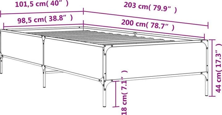 Image du produit vidaXL Bettgestell (100 x 200 cm)