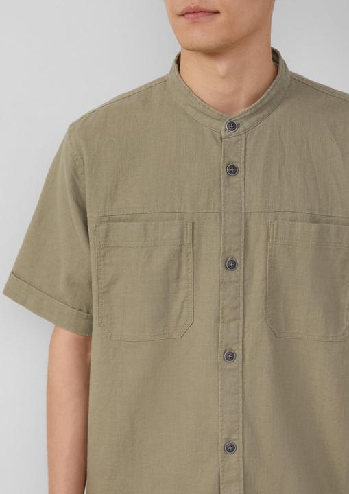 Produktbild S.Oliver Hemd Relaxed Fit: Kurzarmhemd mit Stehkragen aus Leinenmix (M)