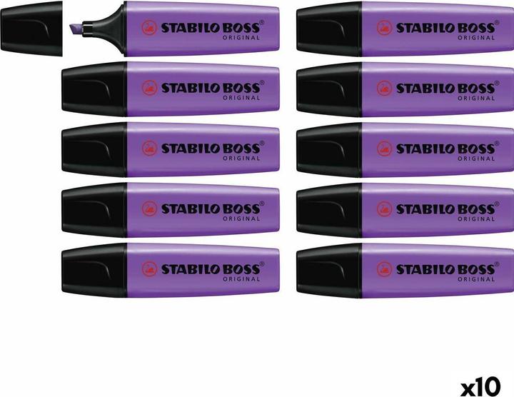 Produktbild STABILO Leuchtmarker Boss Original 10 Stück, Lavendel (Lavendel, 5 mm, 10 x)