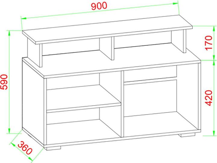 Image du produit VCM Bois TV Lowboard Meuble TV Console Table TV Verre Balansia (90 x 36 cm)